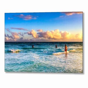 Caribbean Coast At Sunset - Playa del Carmen Metal Print