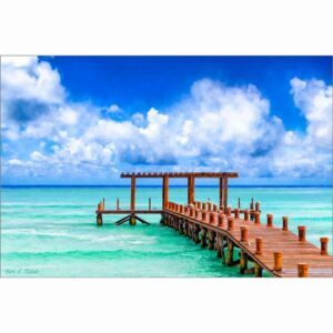 Caribbean Pier - Playa del Carmen Art Print