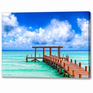 Caribbean Pier - Playa del Carmen Canvas Print
