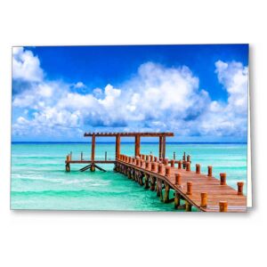 Caribbean Pier - Playa del Carmen Greeting Card