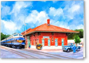 Central of Georgia Depot - Montezuma Georgia Greeting Card