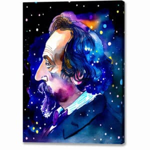 Charles Dickens In Starlight - Famous Author Canvas Print