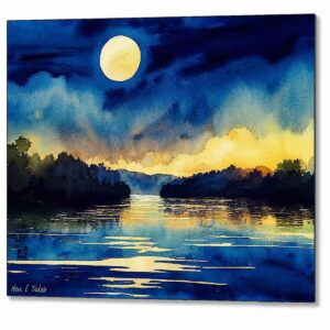 Chattahoochee by Moonlight - Georgia Metal Print