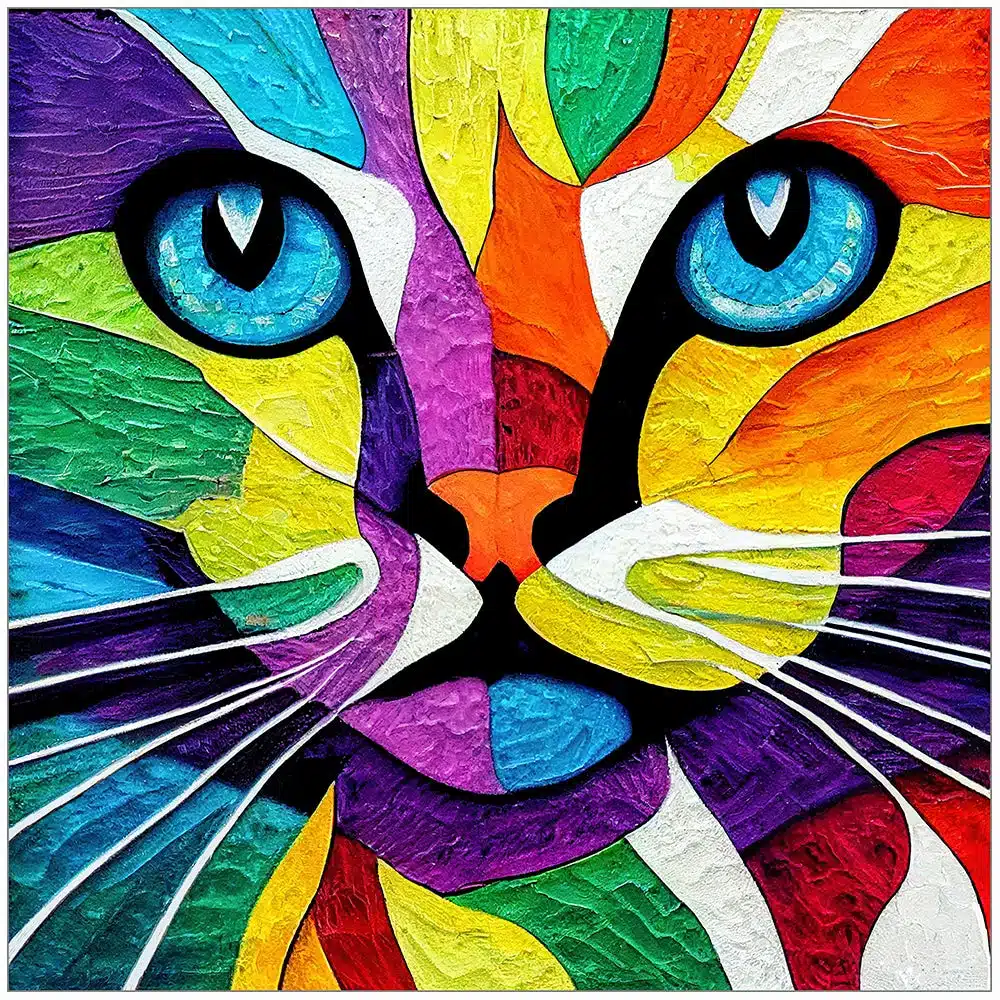 Colorful Cat - Mosaic Art Print by Artist Mark Tisdale