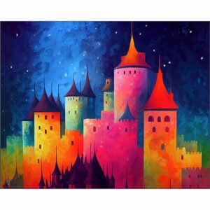 Colorful Fantasy Castle - Abstract Art Print