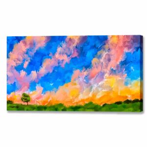 Colorful Landscape Painting - Abstract Canvas Print