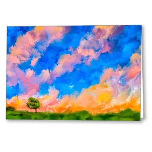 Colorful Landscape Painting - Abstract Greeting Card