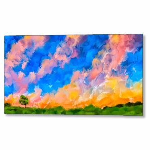 Colorful Landscape Painting - Abstract Metal Print