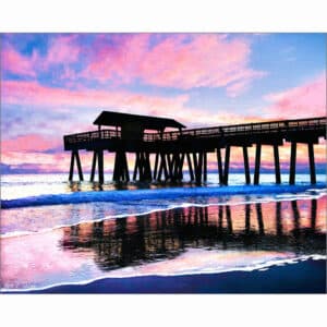 Colorful Tybee Island Sunrise - Georgia Coast Art Print