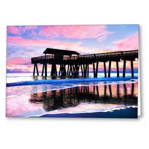 Colorful Tybee Island Sunrise - Georgia Coast Greeting Card