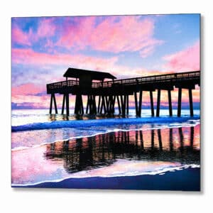 Colorful Tybee Island Sunrise - Georgia Coast Metal Print