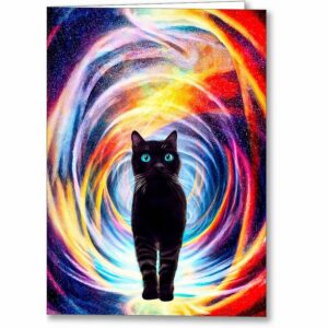Cosmic Kitty - Black Cat Greeting Card
