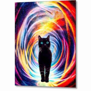 Cosmic Kitty - Black Cat Metal Print