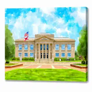 Covington County Courthouse - Andalusia Alabama - Canvas Print with mirror wrap