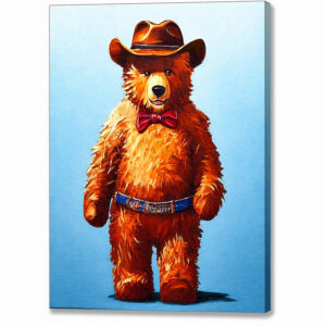 Cowboy - Teddy Bear Canvas Print