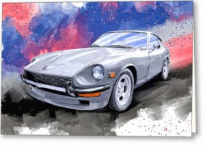 Datsun 240Z - Classic Car Greeting Card