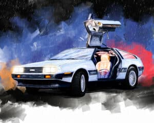 DeLorean DMC-12 - Classic Car Art Print