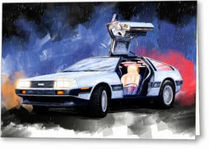 DeLorean DMC-12 - Classic Car Greeting Card