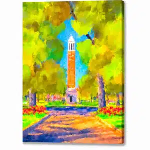 Denny Chimes On The Quad - Canvas Print with mirror wrap