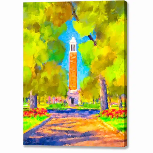 Denny Chimes On The Quad - Canvas Print with mirror wrap