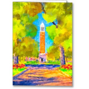 Denny Chimes On The Quad - Greeting Card