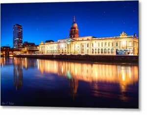 Dublin Ireland Cityscape - Dusk Sky Metal Print