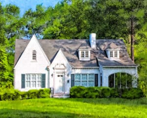 English Cottage Style Home - Georgia Art Print