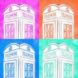English Phone Booth - Pop Art Style Art Print