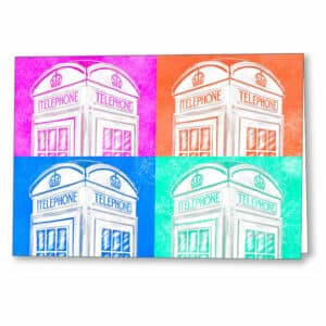 English Phone Booth - Pop Art Style Greeting Card