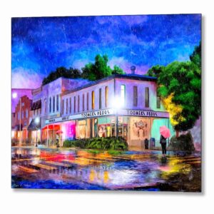 Toomer's Corner Evening Rain - Auburn Metal Print