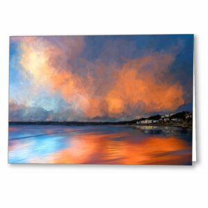 Eventide By The Sea - Abstract Sunset Greeting Card