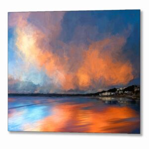 Eventide By The Sea - Abstract Sunset Metal Print