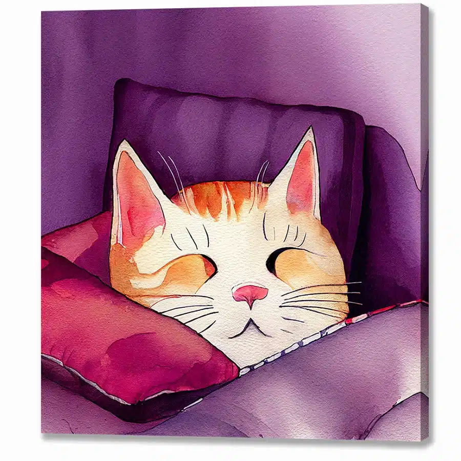 Happy Kitty Cute Face (Purple)