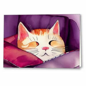 Face of Contentment - Cat Greeting Card