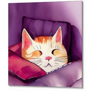 Face of Contentment - Cat Metal Print
