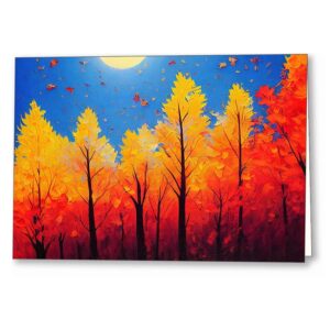 Fall Leaves In The Wind - Autumn Greeting Card