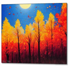 Fall Leaves In The Wind - Autumn Metal Print