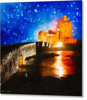 Fantasy Castle Art - Eilean Donan Metal Print