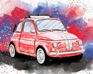 Fiat 500 L - Classic Car Art Print