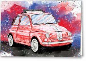 Fiat 500 L - Classic Car Greeting Card