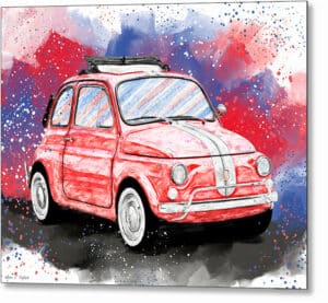 Fiat 500 L - Classic Car Metal Print