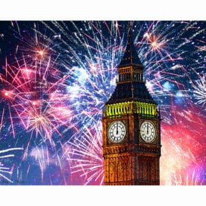 Fireworks Over Big Ben - London Art Print