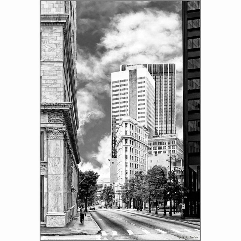 Flatiron Building – Atlanta Black And White Art Print