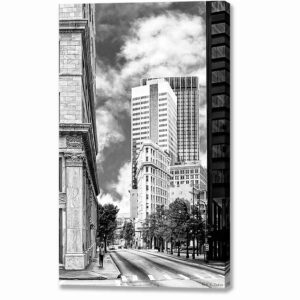 Flatiron Building - Atlanta Black And White Canvas Print