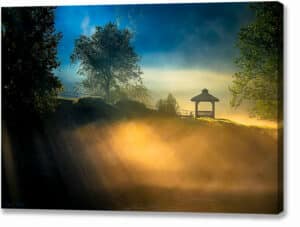 Foggy Sunrise Landscape - Georgia Canvas Print