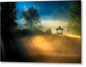 Foggy Sunrise Landscape - Georgia Metal Print