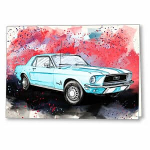 Ford Mustang - Classic Car Greeting Card