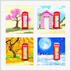 Four Seasons In Britain - Red Telephone Box Art Print