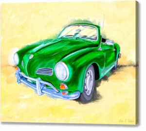 Green Karmann Ghia - Classic Car Canvas Print