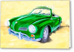 Green Karmann Ghia - Classic Car Greeting Card